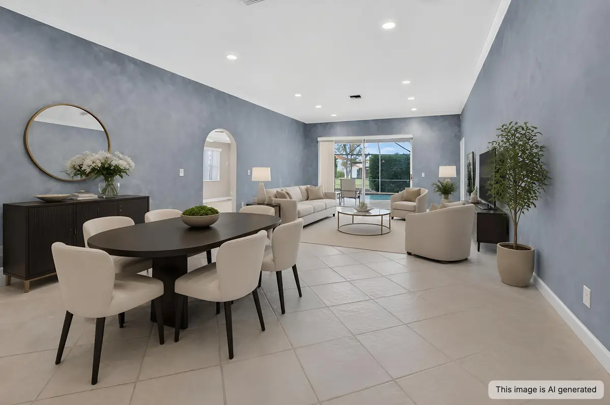 dining & Living Area at 19891 Oslo Court, Boca Raton