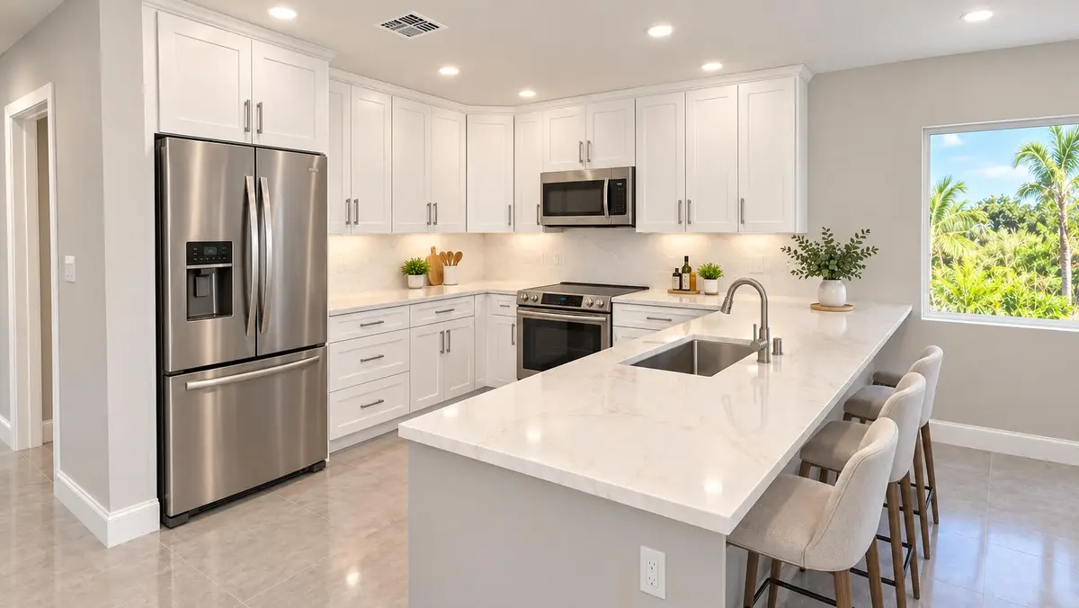 Ai rendering of kitchen at 4343 Urquhart Street, Lake Worth Beach
