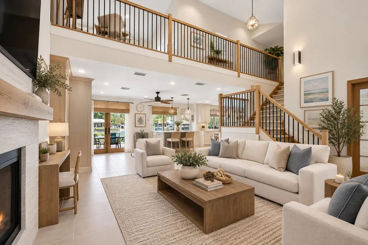 Living Room Virtually improved with AI at 502 VENICE Drive, Boynton Beach