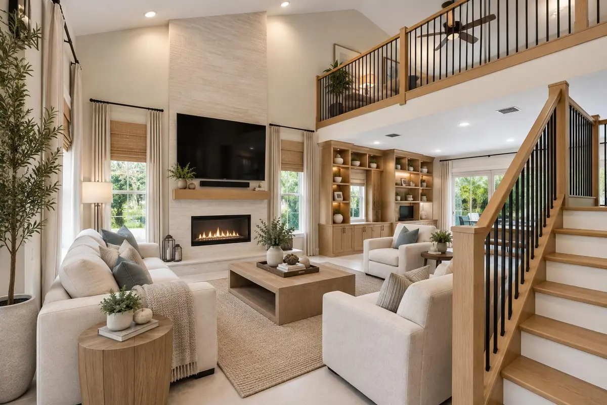 Living room shot virtually improved with at 502 VENICE Drive, Boynton Beach