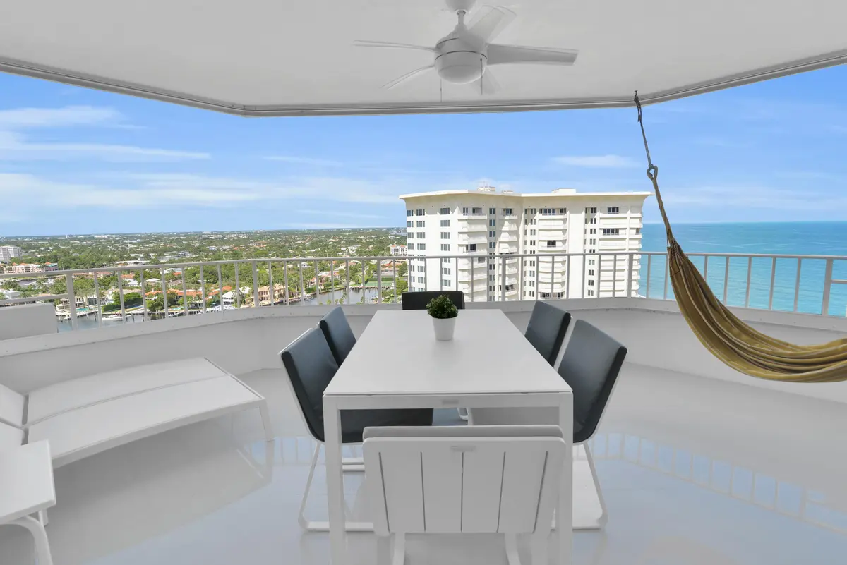 Oversized patio at 550 S Ocean Boulevard 2203, Boca Raton
