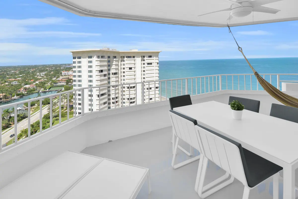 Oversized patio at 550 S Ocean Boulevard 2203, Boca Raton