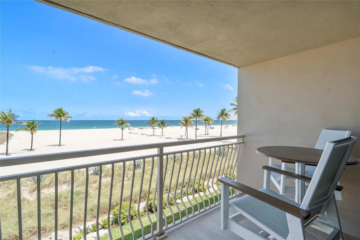 Private oceanfront balcony at 1710 S OCEAN Lane 201, Fort Lauderdale