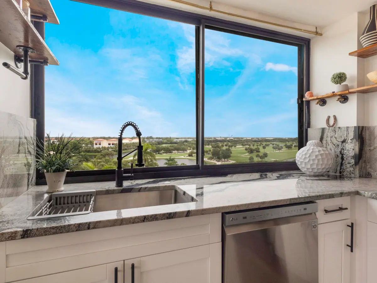 Golf View from Kitchen at 1500 PRESIDENTIAL Way 701, West Palm Beach