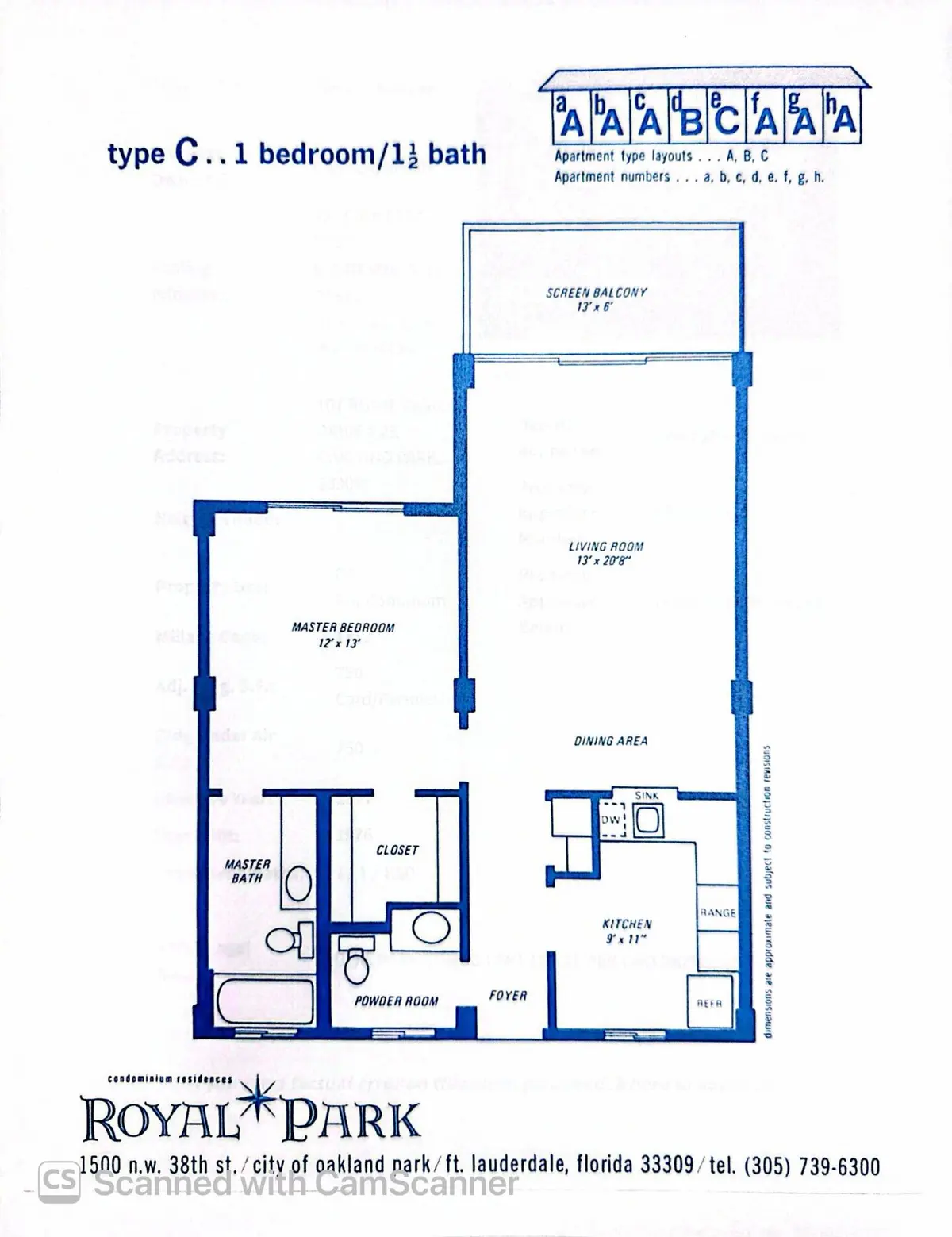 ShariFloorPlann at 107 ROYAL PARK Drive 2E, Oakland Park