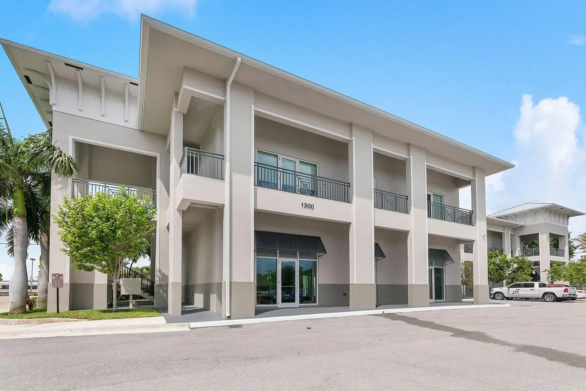 Building exterior from Parking Lot angle at 1300 S Dixie Highway #112 - #114, Lantana