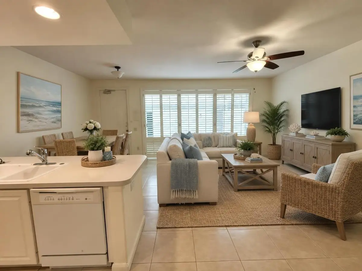 Great room staged at 109 ASHLEY Court, Jupiter
