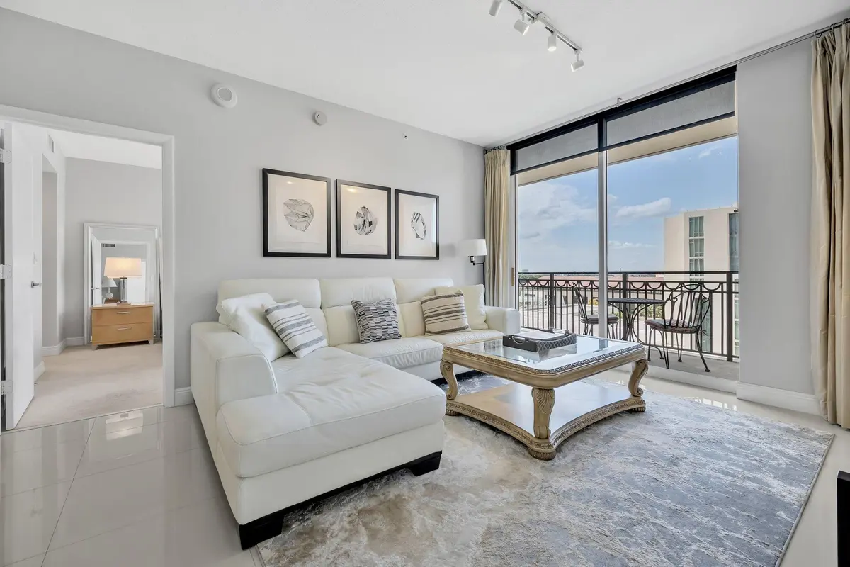 Living Area & Balcony Views at 550 Okeechobee Boulevard 820, West Palm Beach