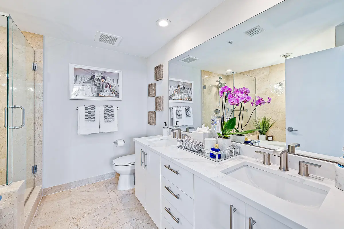 Primary Bathroom at 550 Okeechobee Boulevard 1615, West Palm Beach