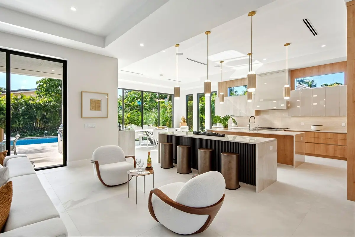 Living Room at 399 NE Spanish Court, Boca Raton