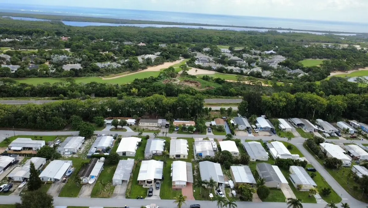 aerial of home and ocean at 7337 SE SWAN Avenue, Hobe Sound