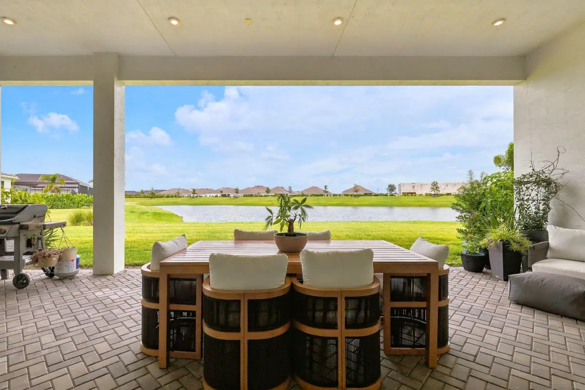 Covered Patio with Lake Views at 12984 SW Shinnecock Drive, Port St. Lucie