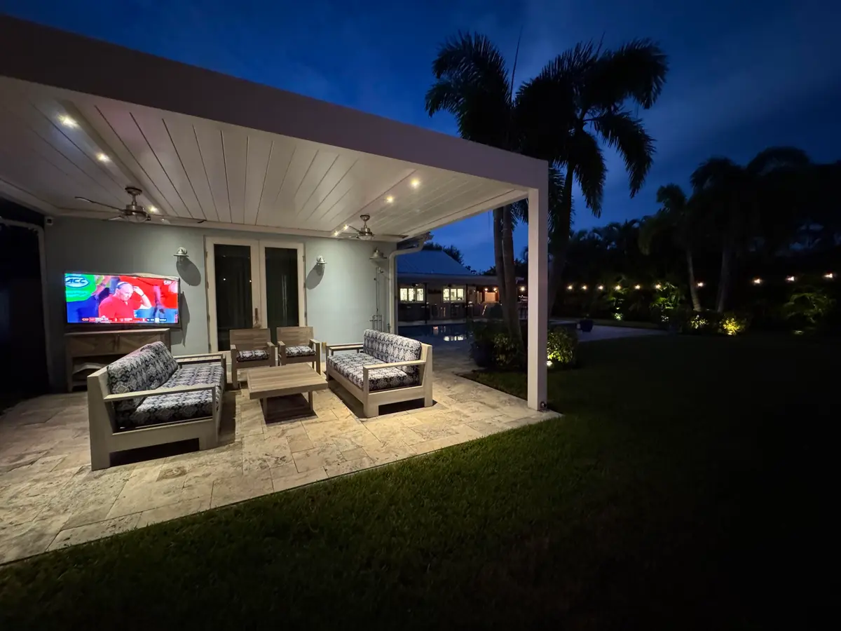 Pergola Night at 730 CAMINO LAKES Circle, Boca Raton