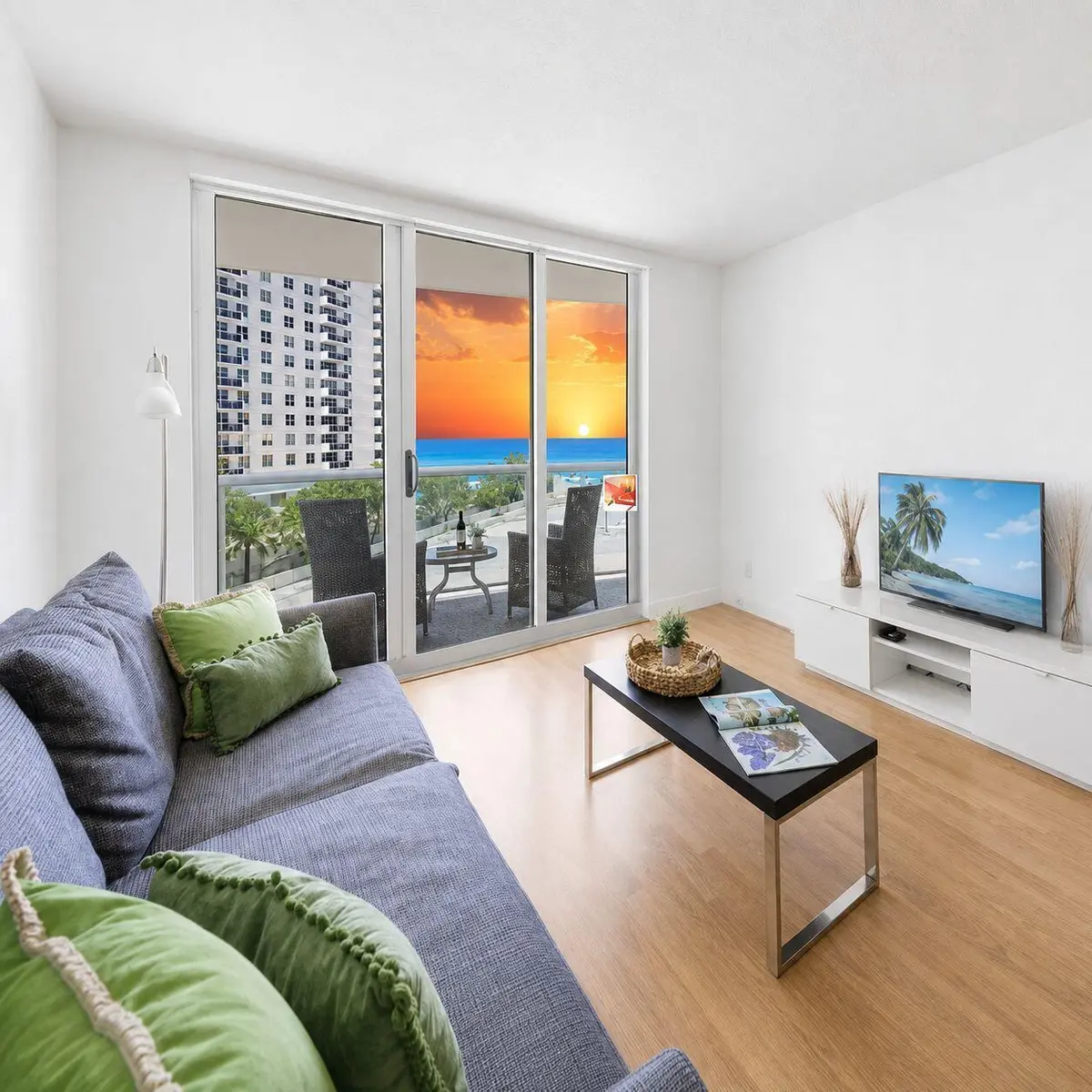 Living Room at 3801 S OCEAN Drive 4Y, Hollywood