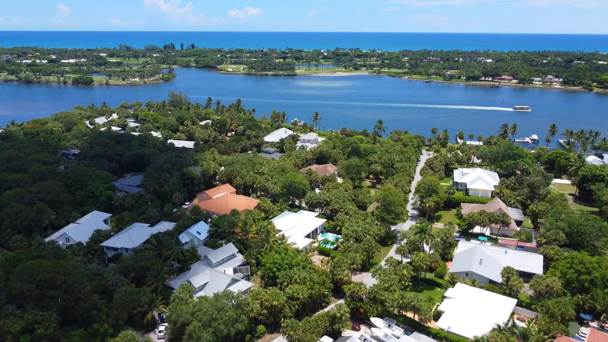 Drone - Looking East at 12212 SE Heckler Drive, Hobe Sound