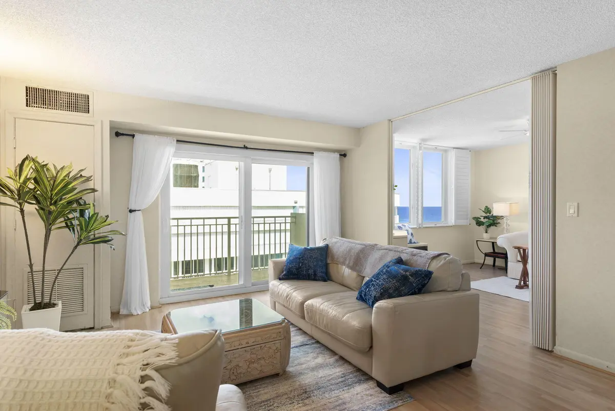 Living room at 3215 S Ocean Boulevard 906, Highland Beach