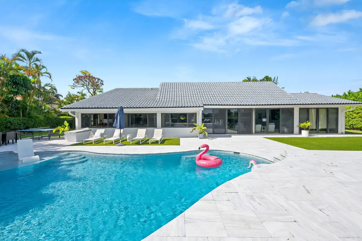 Rear view with pool at 3554 PINE LAKE Court, Delray Beach