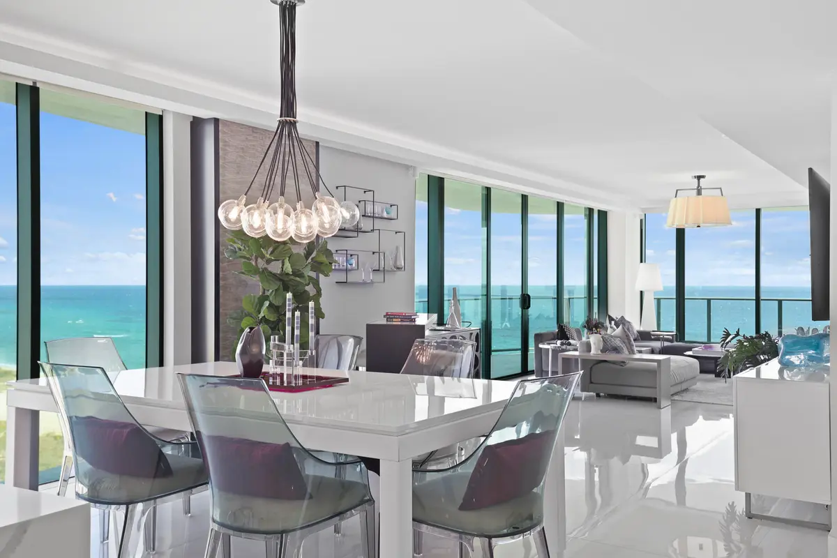 Great Room - Floor to Ceiling Windows at 730 N Ocean Boulevard, Pompano Beach