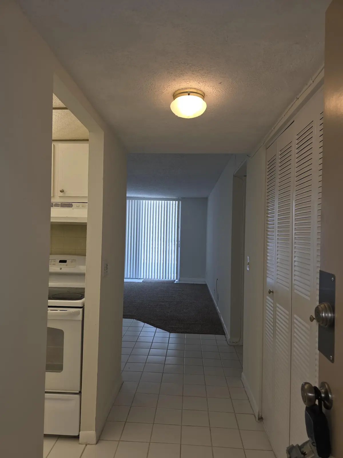 HALLAWAY FACING LIVING ROOM at 470 EXECUTIVE CENTER Drive 2K, West Palm Beach