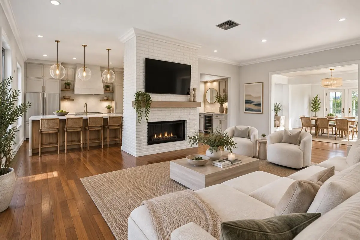 Living Room (AI Enhanced) at 2317 NE 12TH Street, Fort Lauderdale