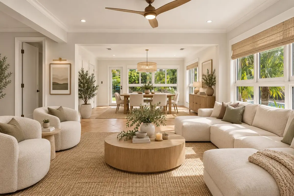 2nd Living Room (AI Enhanced) at 2317 NE 12TH Street, Fort Lauderdale