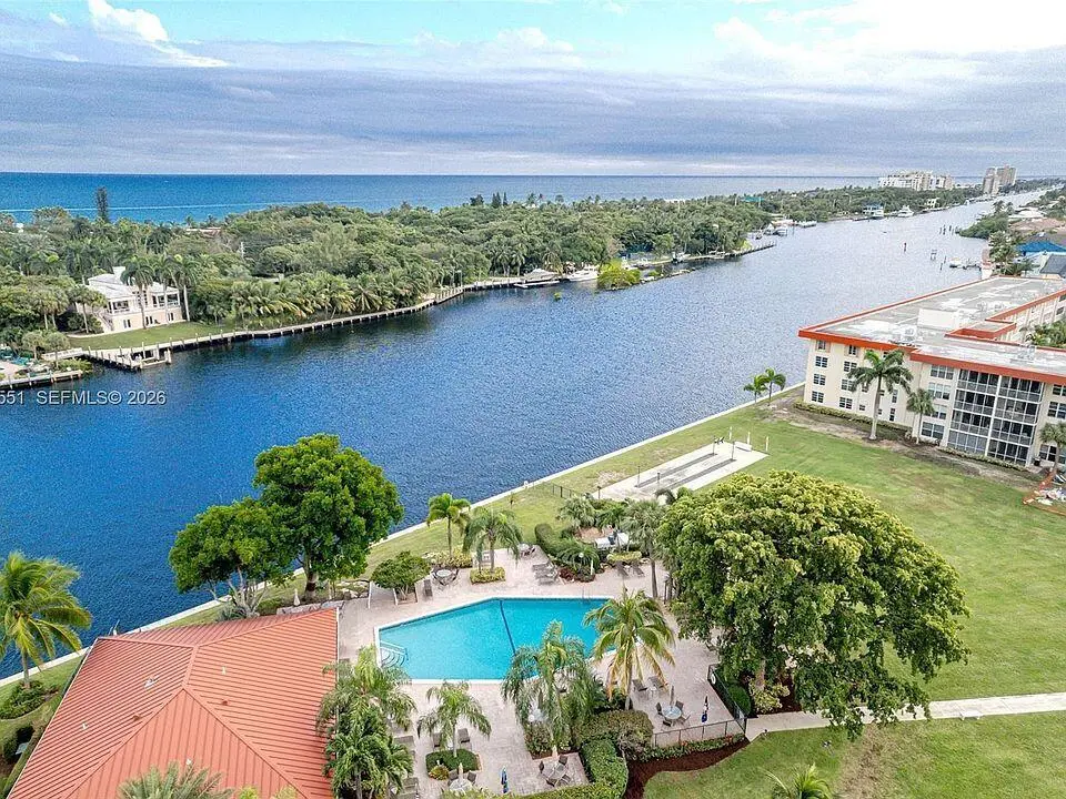 air view of the pool at 3180 NE 48TH Court 406, Lighthouse Point