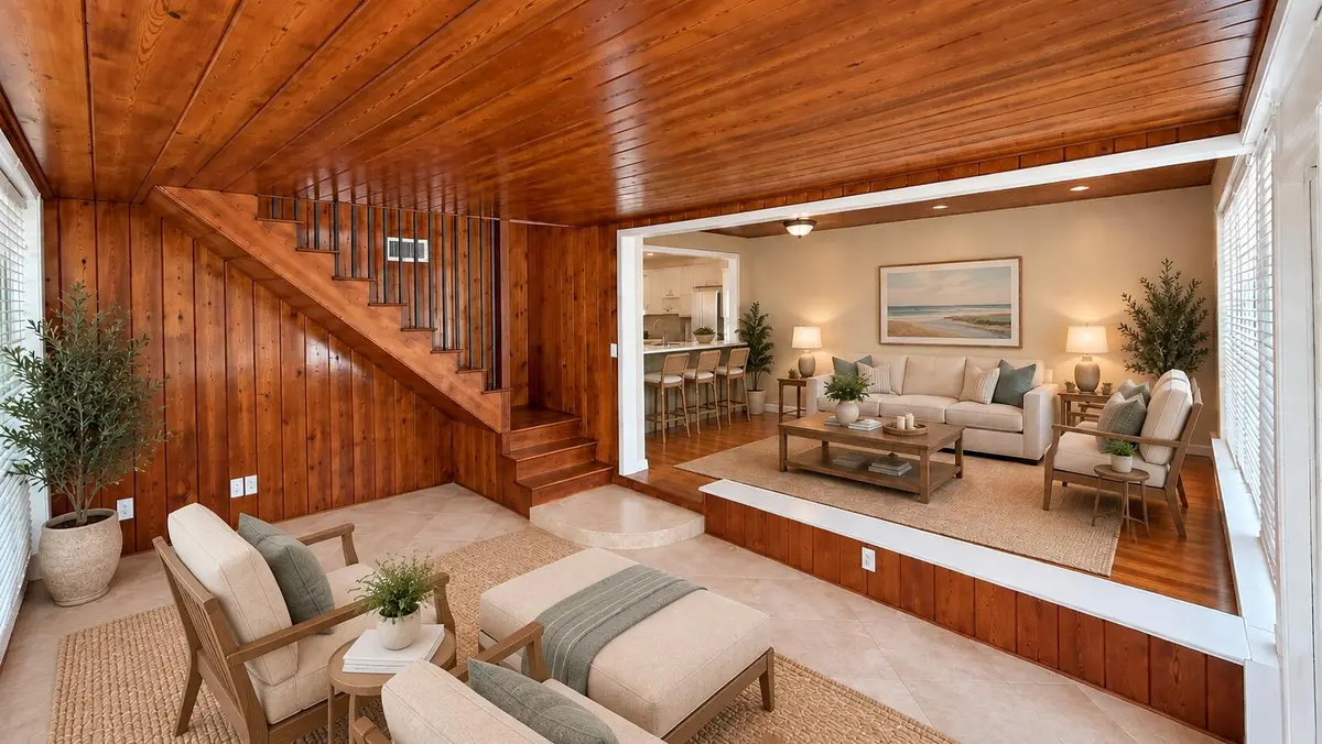 Entry Room Virtually Staged at 211 Dartmouth Drive, Lake Worth Beach