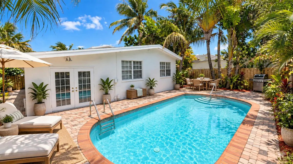 Back Yard Virtually Staged at 211 Dartmouth Drive, Lake Worth Beach