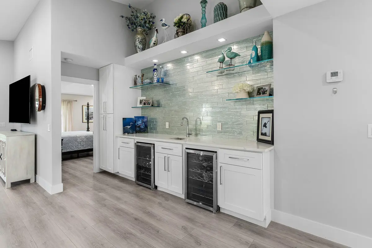 Wet Bar with Two Built-In Wine Coolers at 13320 Touchstone Court, Palm Beach Gardens
