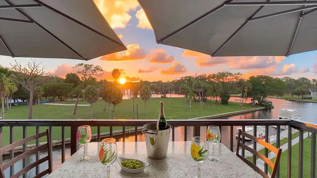 Sunsets from the balcony at 1350 River Reach Drive 417, Fort Lauderdale