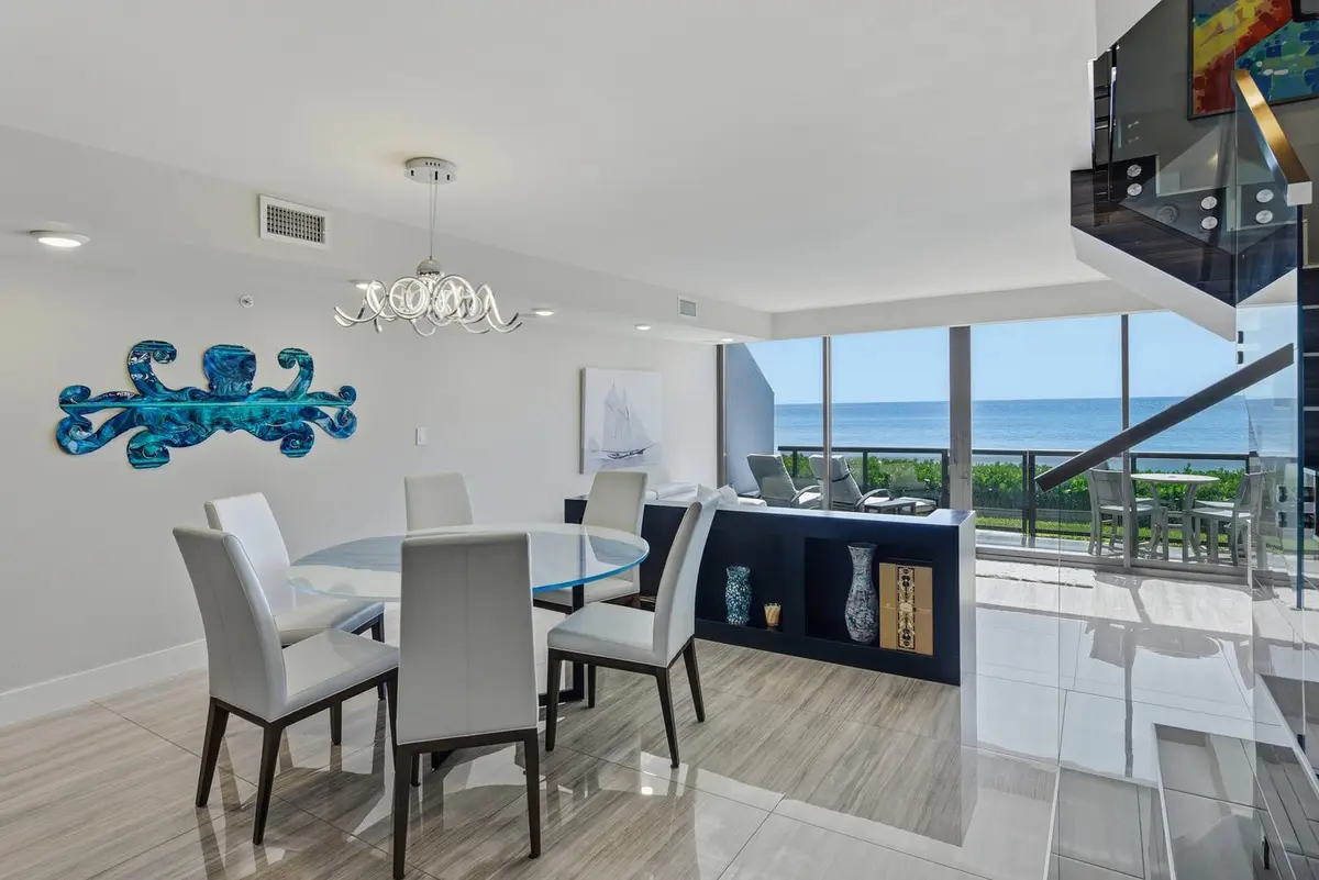 Dining into living room at 3115 S OCEAN Boulevard 103, Highland Beach