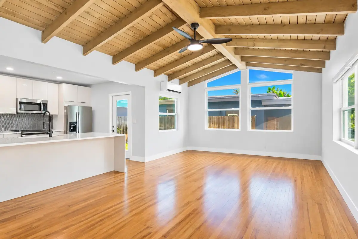 Staged living room no furniture at 1610 N J Terrace, Lake Worth Beach