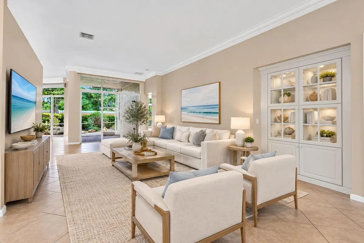 Virtually Staged Living Room at 9937 Via Elegante, Wellington