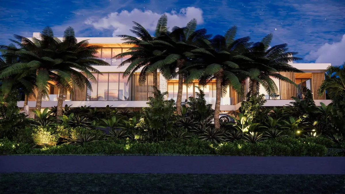 Full Street View at Dusk at 997 HILLSBORO MILE, Hillsboro Beach