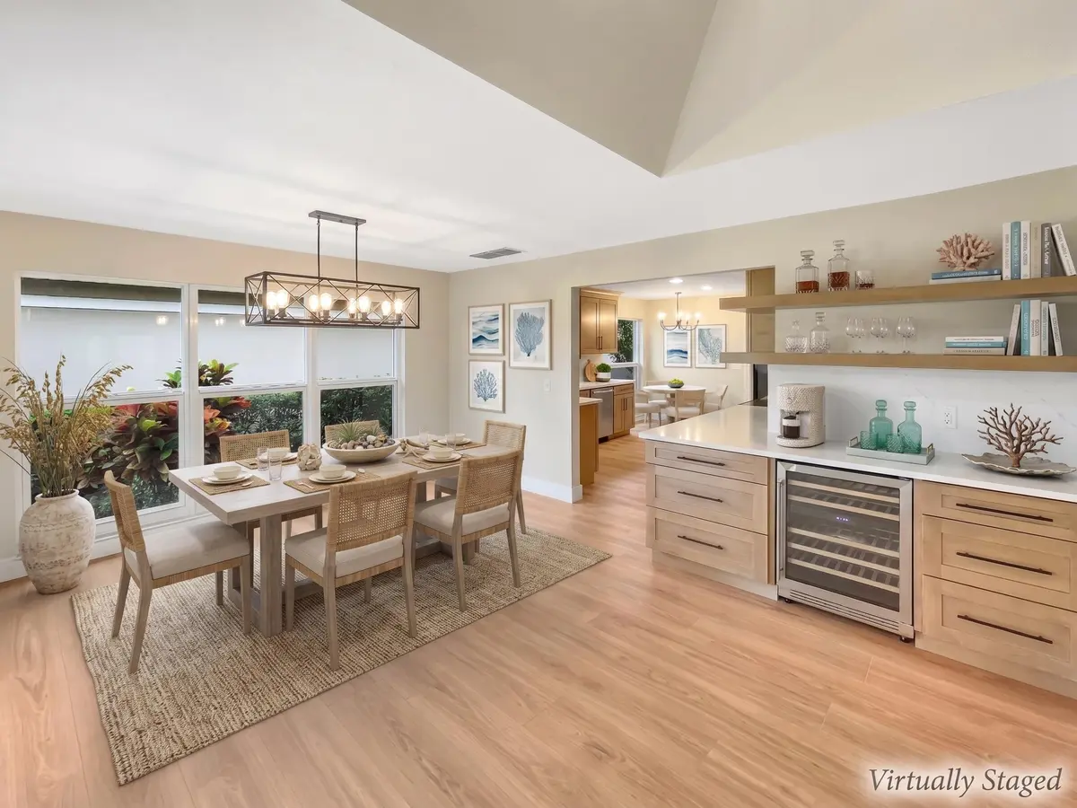 Dining Area & Bar_Virtually Staged at 2479 SW Brookwood Lane, Palm City