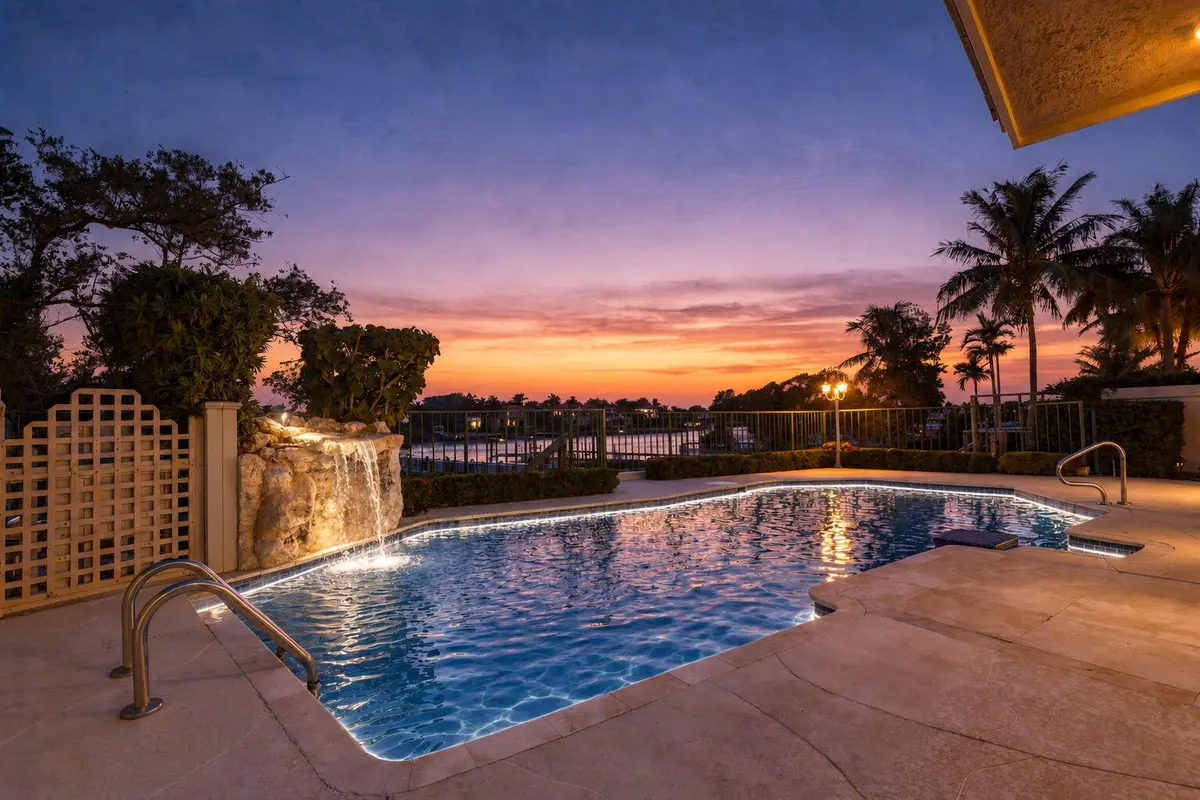 Pool Twilight at 352 River Edge Road, Jupiter