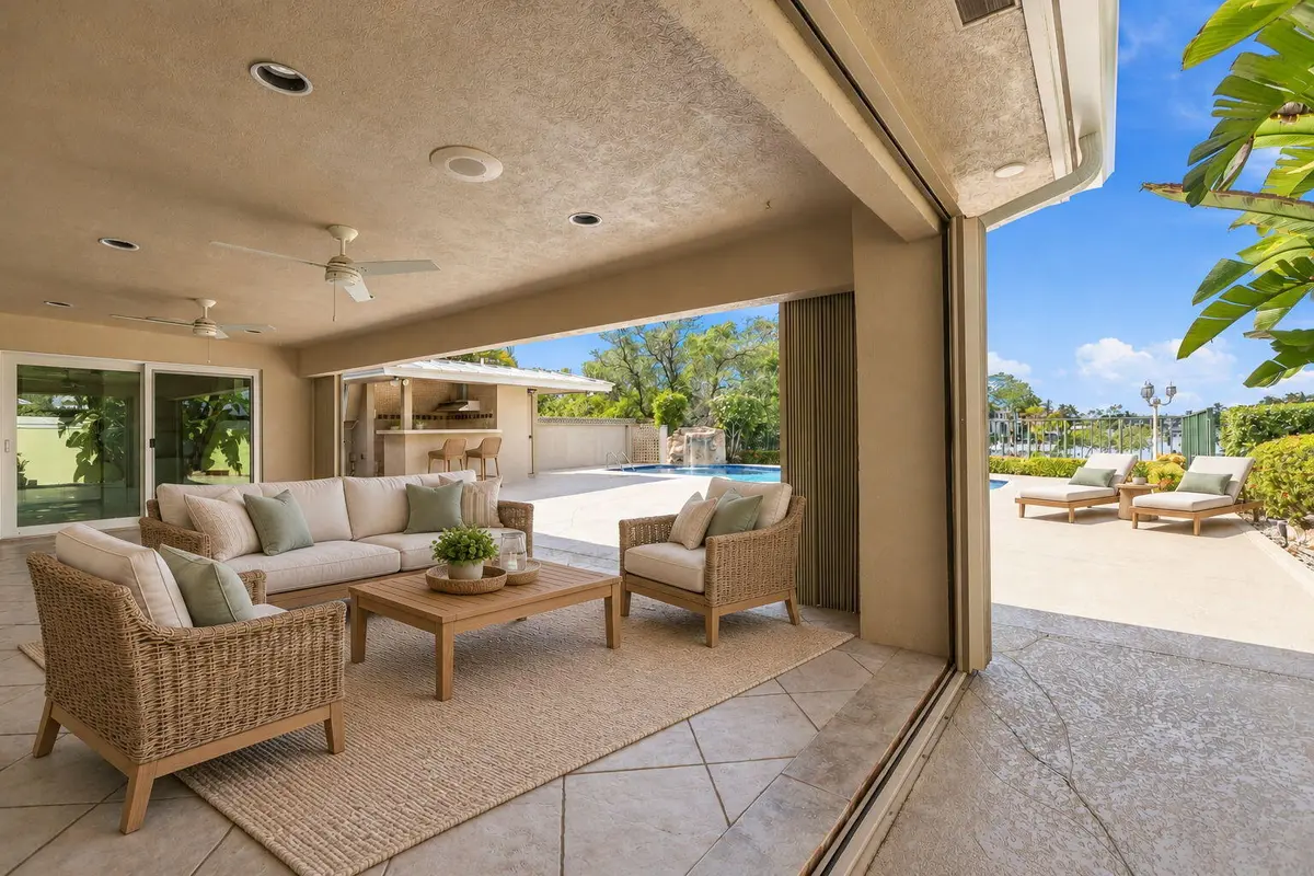 Virtually Staged CoveredPatio at 352 River Edge Road, Jupiter