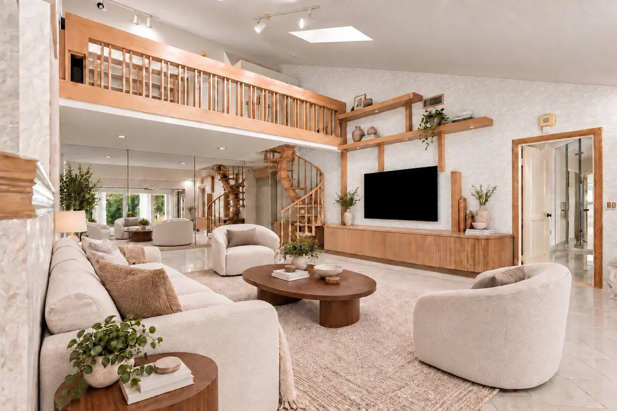Virtually Staged Living Room at 352 River Edge Road, Jupiter