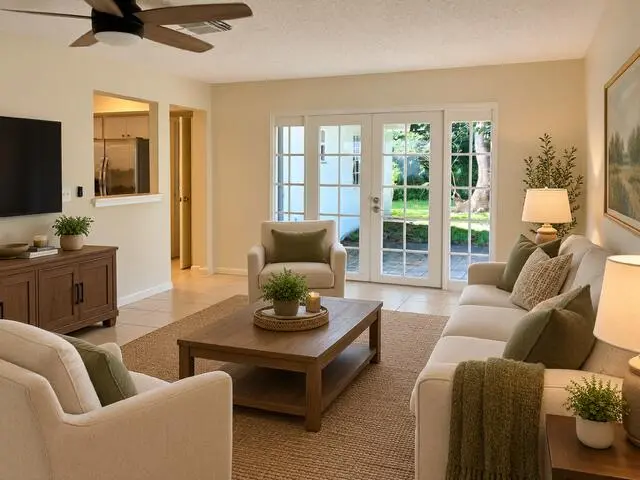 Living room furnished at 17 Via Lucindia, Sewalls Point