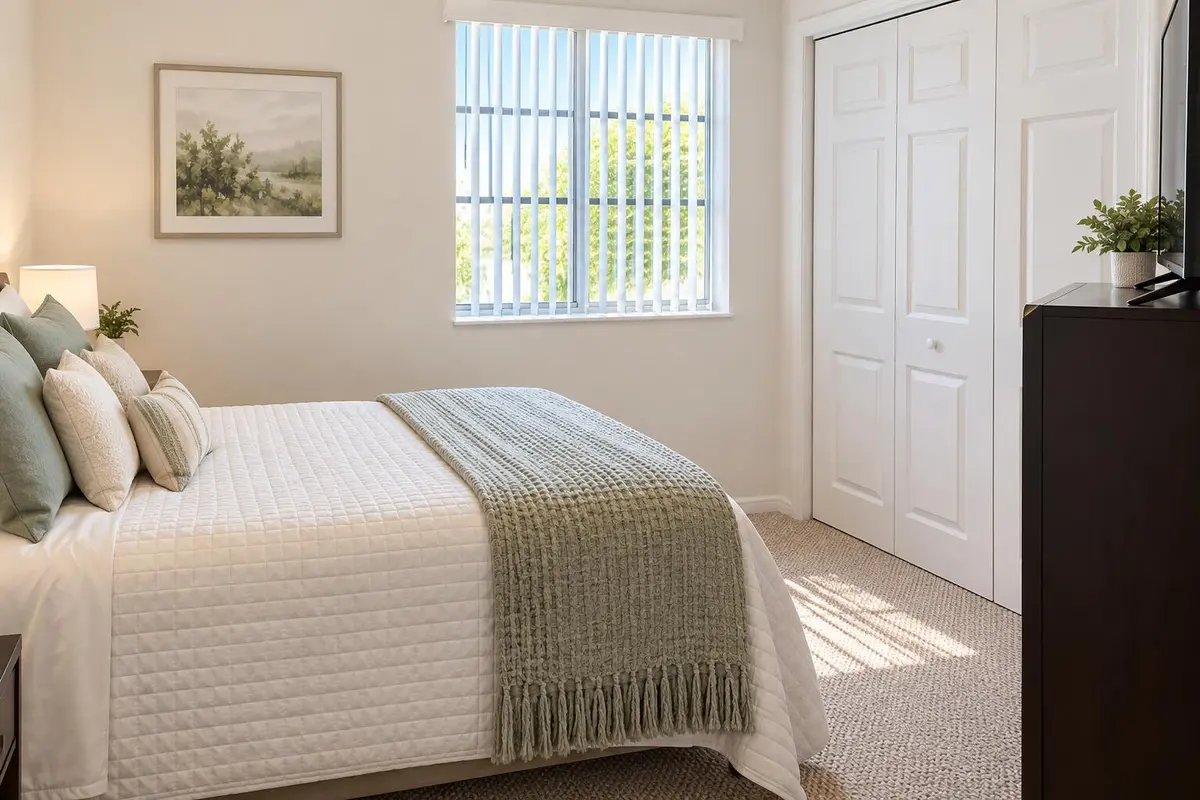 Guest Bedroom - AI Enhanced at 1977 MARSH HARBOR Drive 402, Riviera Beach