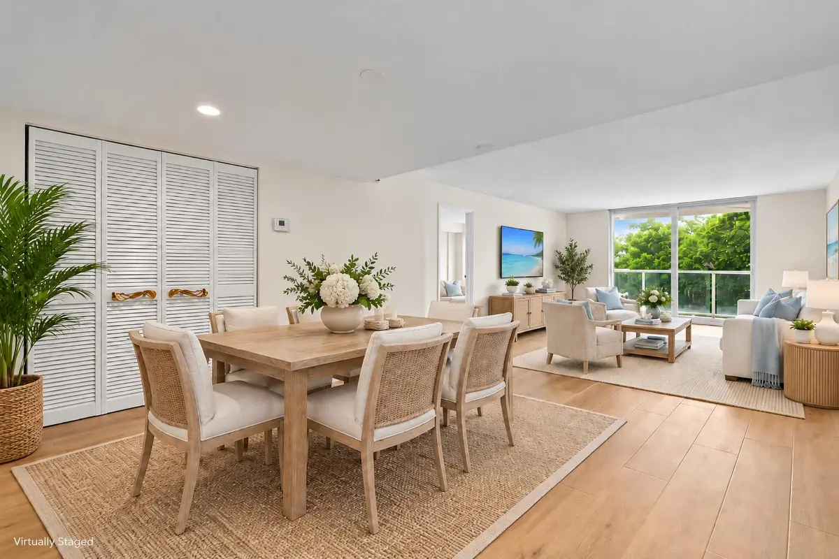 DINING/ LIVING ROOM STAGED at 2560 S Ocean Boulevard, Palm Beach