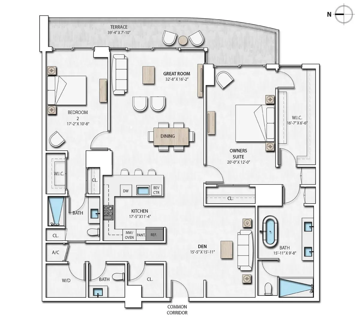 FLOORPLAN at 220 Lake Shore Drive 503, Lake Park