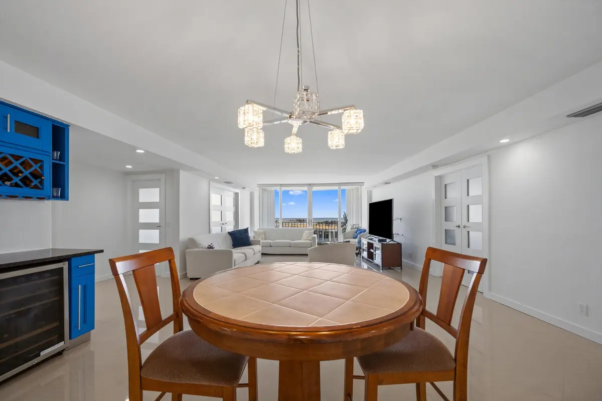 Dining Living Room at 2295 S Ocean Boulevard 619, Palm Beach