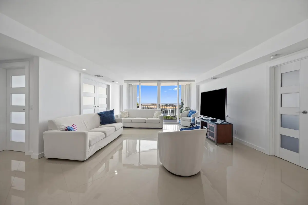 Living Room at 2295 S Ocean Boulevard 619, Palm Beach