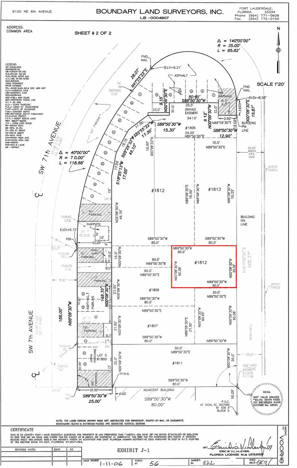 Survey at 1812 SW 7th Avenue, Pompano Beach