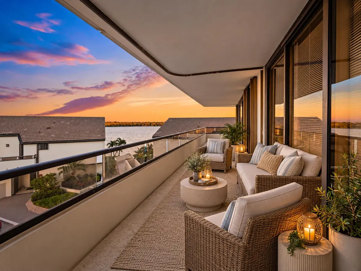 Balcony - Virtually staged at 100 Lakeshore Drive 251, North Palm Beach