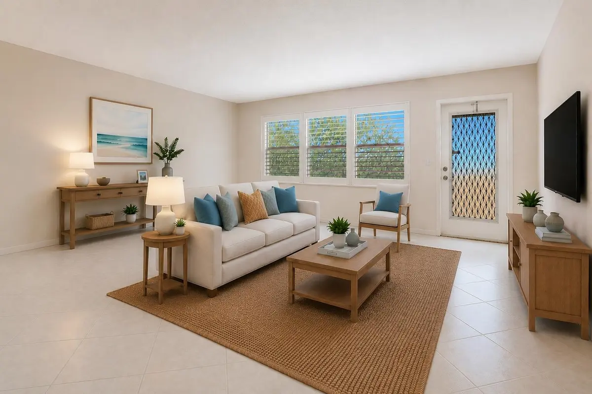 staged_living_room_console_shifted_final at 4028 Berkshire B 4028, Deerfield Beach