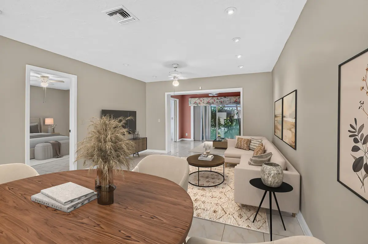 Staged Living Room 2 with Den at 6789 MOONLIT Drive, Delray Beach