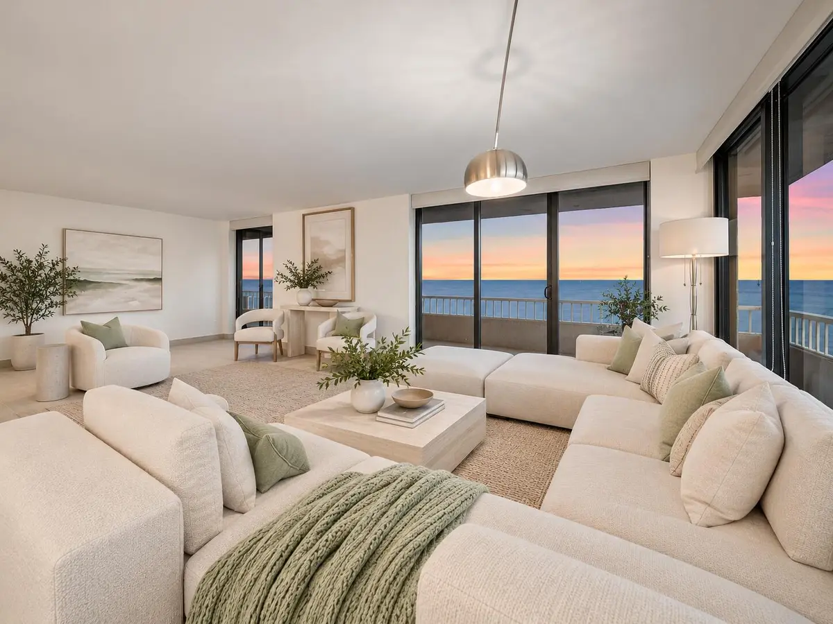 Living - Virtually Staged at 5510 N OCEAN Drive 11B, Singer Island