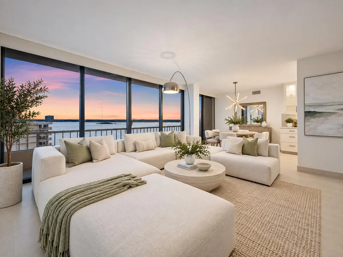 Living - Virtually Staged at 5510 N OCEAN Drive 11B, Singer Island